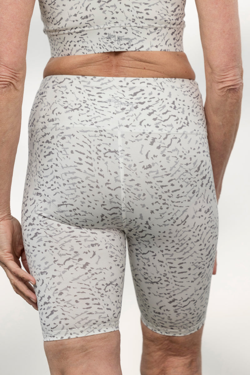 Biker Feather White | Hey Honey Yoga & Active Wear