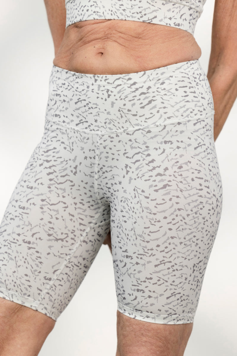 Biker Feather White | Hey Honey Yoga & Active Wear