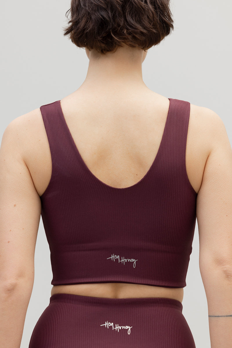 Bustier Ribbed Wine | Hey Honey & Active Wear