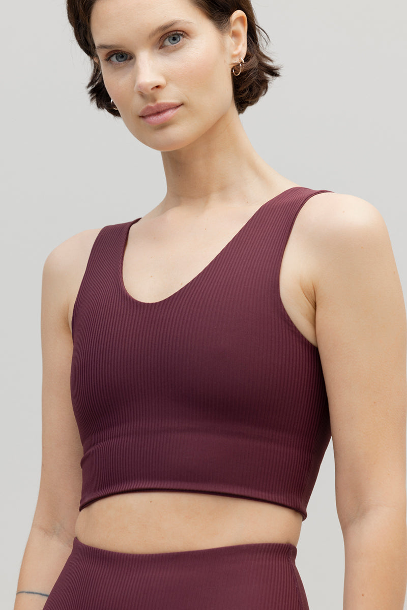 Bustier Ribbed Wine | Hey Honey & Active Wear