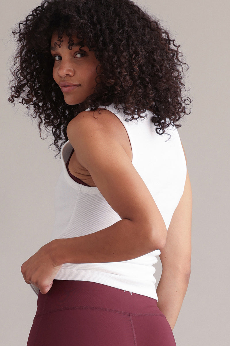Rib Tank White | Hey Honey & Active Wear