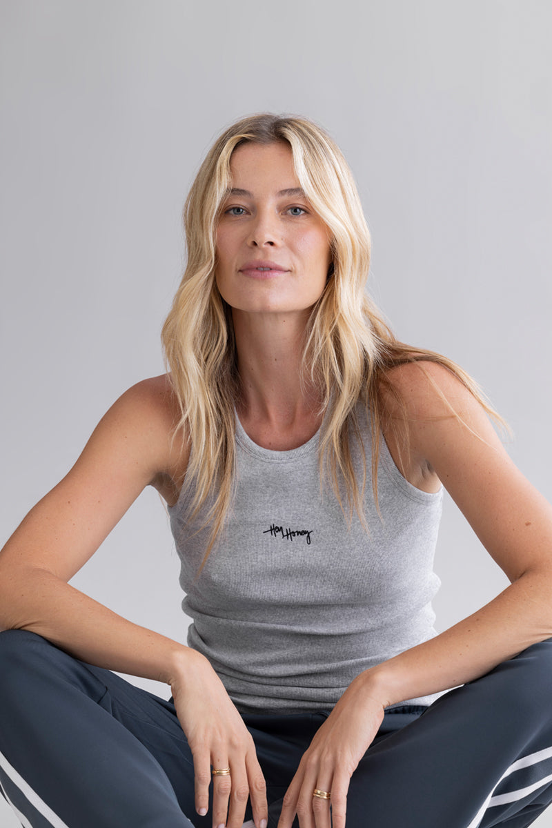 Rib Tank Grey Melange | Hey Honey & Active Wear