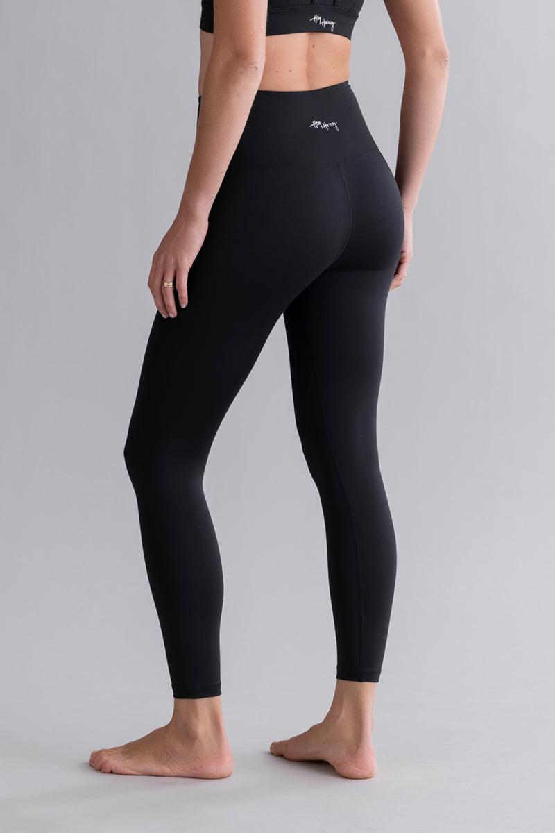 High-Waist Cropped Leggings Cotton Touch Black