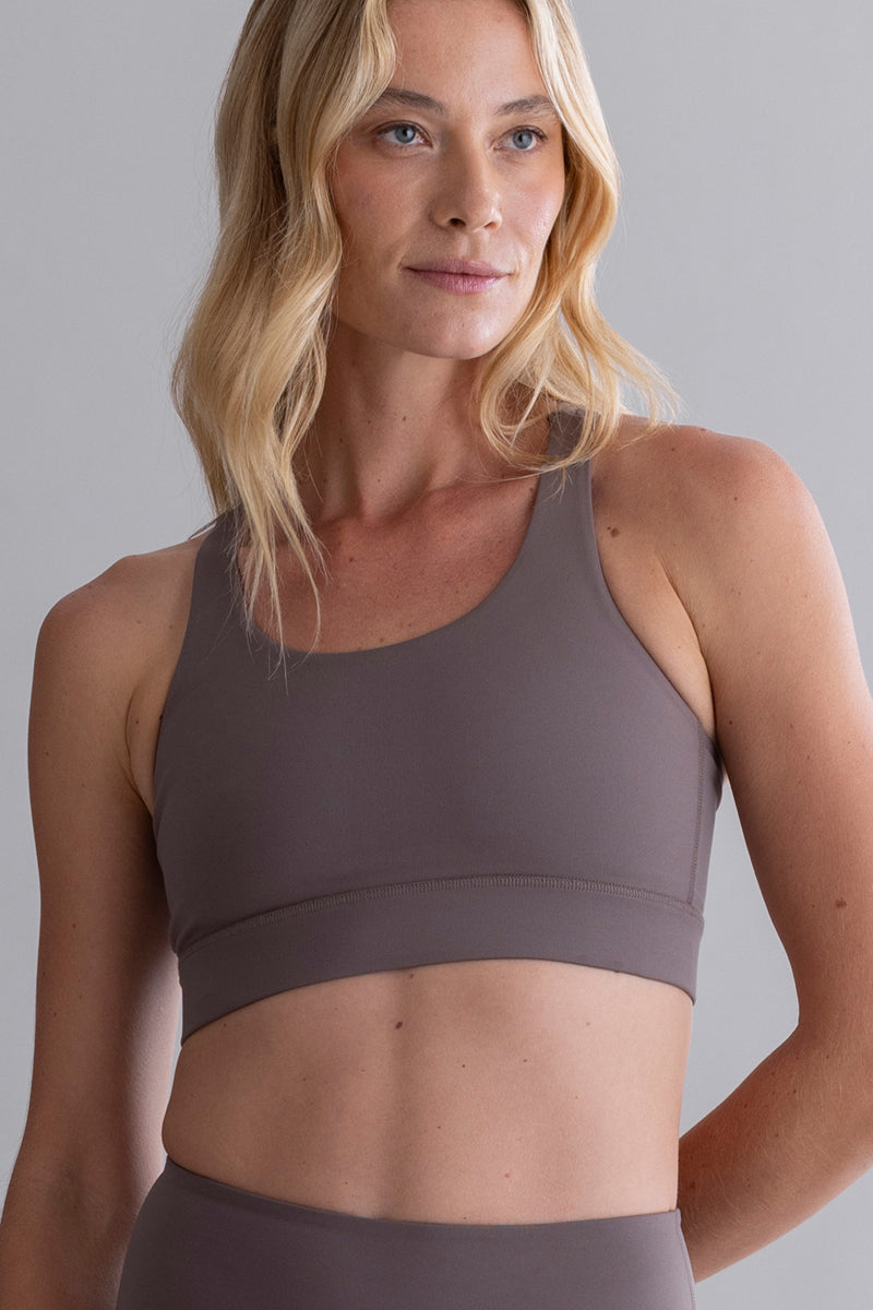 Criss-Cross Bra Cotton Touch Taupe | Hey Honey & Active Wear