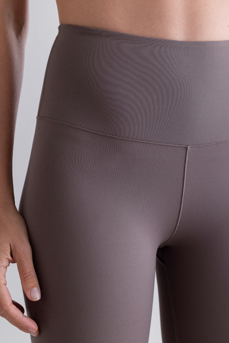 High-Waist Cropped Leggings Cotton Touch Taupe
