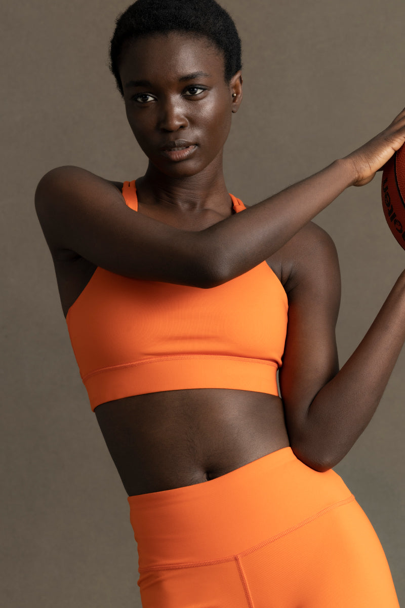 Criss-Cross Bra Orange | Hey Honey Yoga & Active Wear