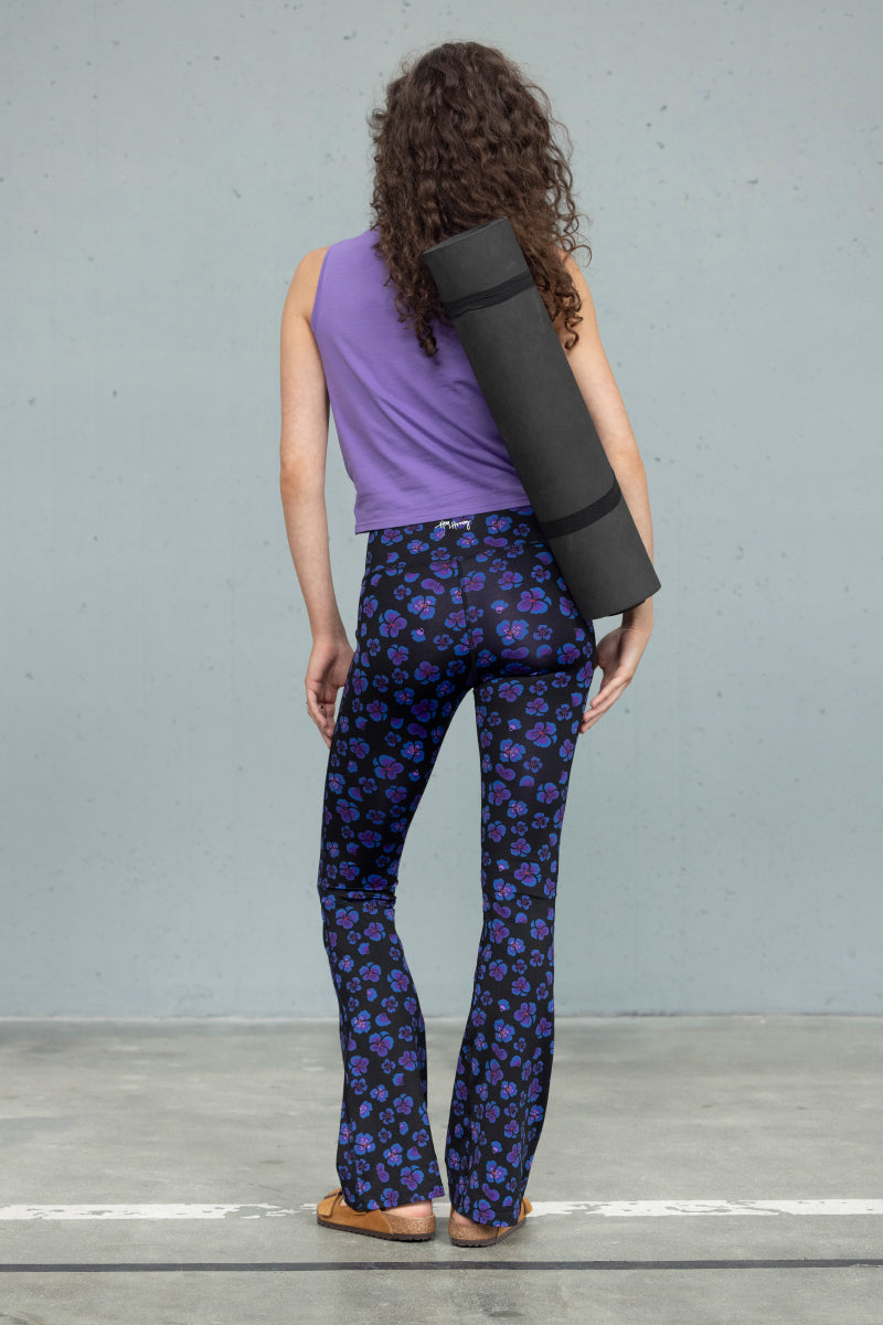 Flared Leggings Wild Violets | Hey Honey Yoga & Active Wear