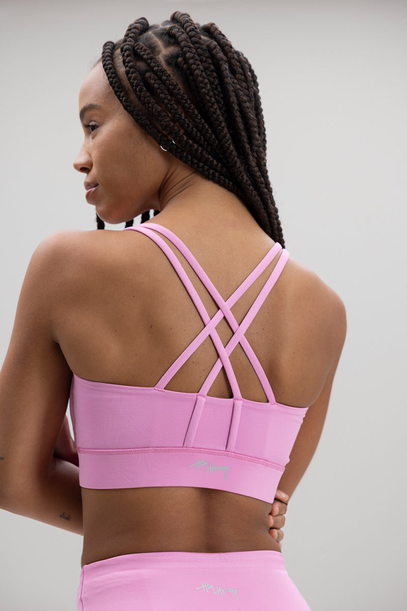 Criss-Cross Bra Unicolor Rosewood | Hey Honey Yoga & Active Wear