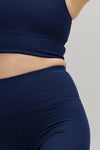 High Waist Leggings Ribbed Blue Depth | Hey Honey & Active Wear