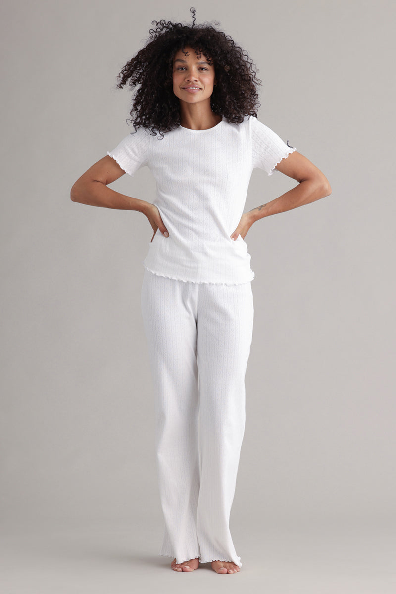 T-Shirt Pointelle White | Hey Honey & Active Wear