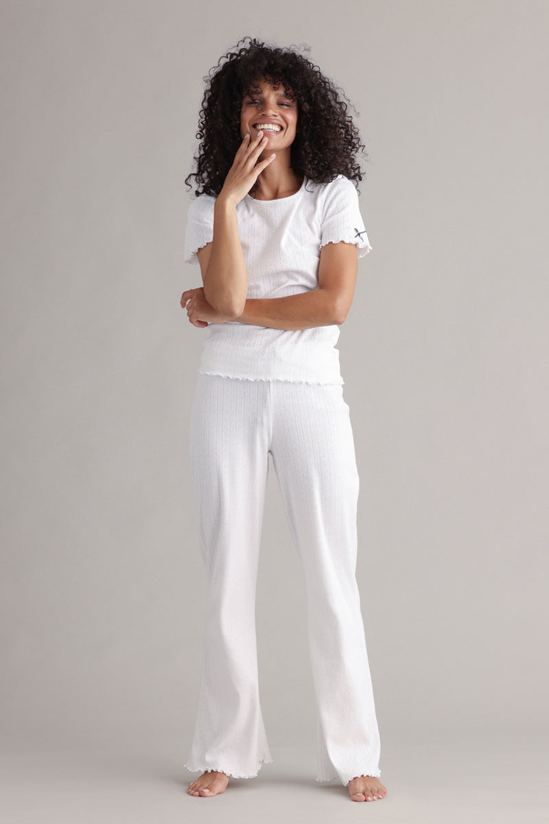 T-Shirt Pointelle White | Hey Honey & Active Wear