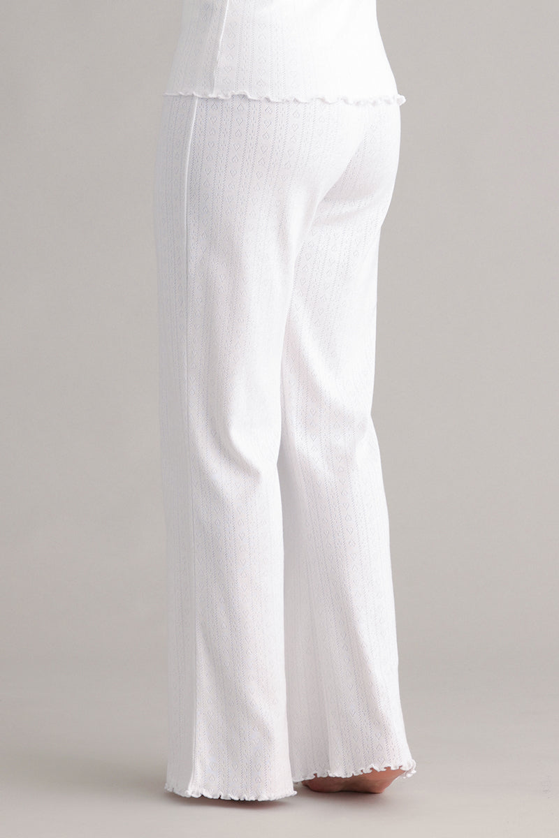Long Pants Pointelle White | Hey Honey & Active Wear