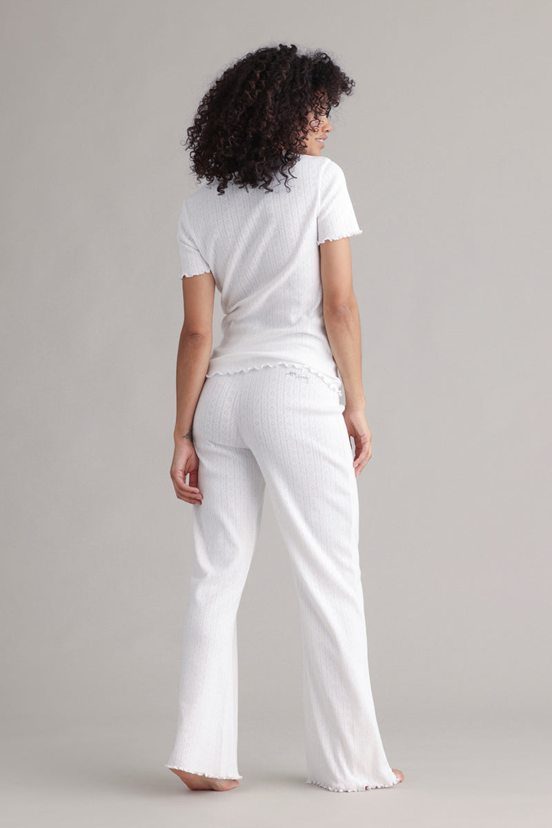 T-Shirt Pointelle White | Hey Honey & Active Wear