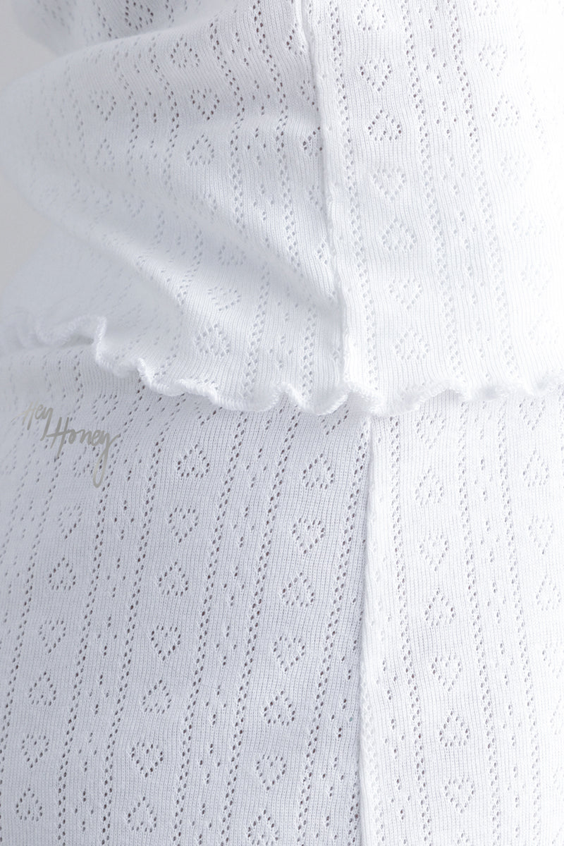 Long Pants Pointelle White | Hey Honey & Active Wear