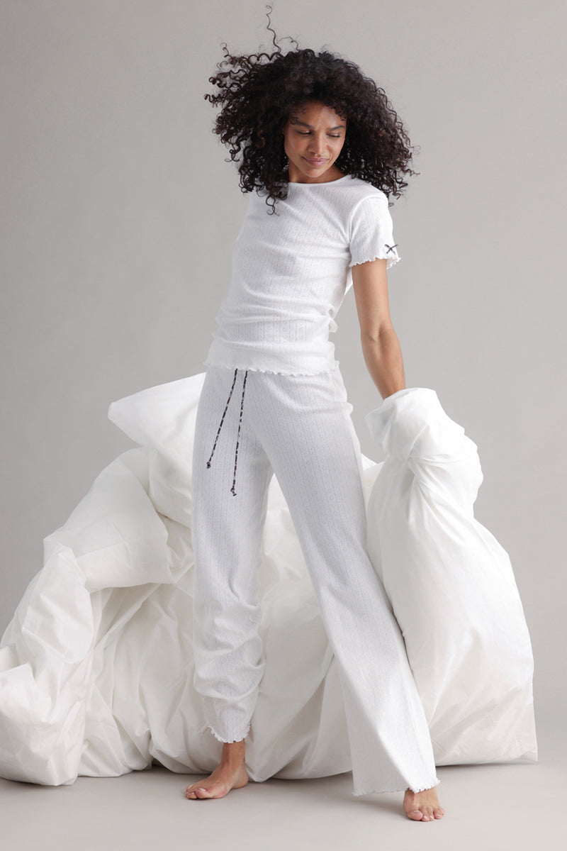 T-Shirt Pointelle White | Hey Honey & Active Wear