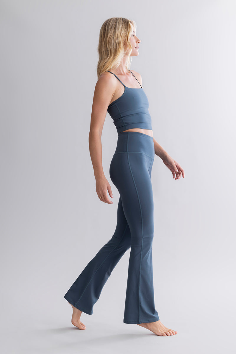 High-Waist Flared Leggings Cotton Touch Teal | Hey Honey & Active Wear