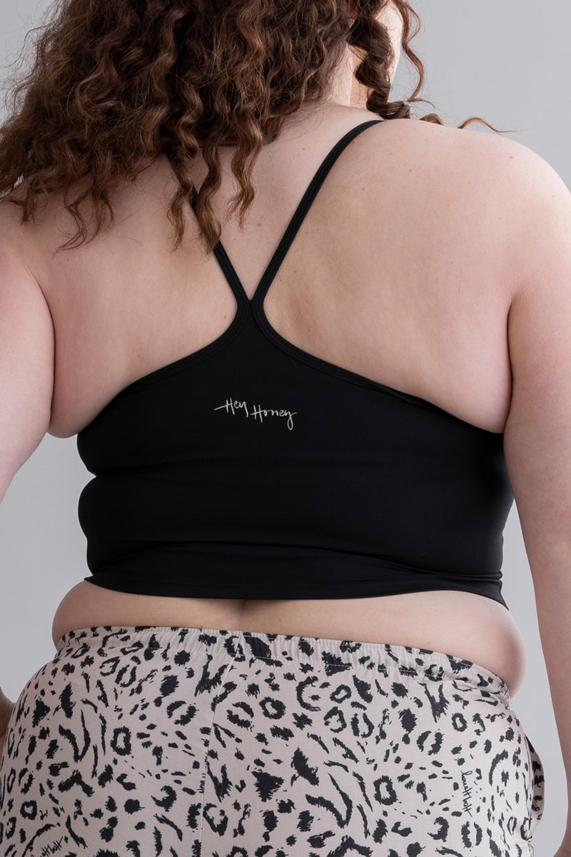 Longline Bustier Cotton Touch Black | Hey Honey & Active Wear