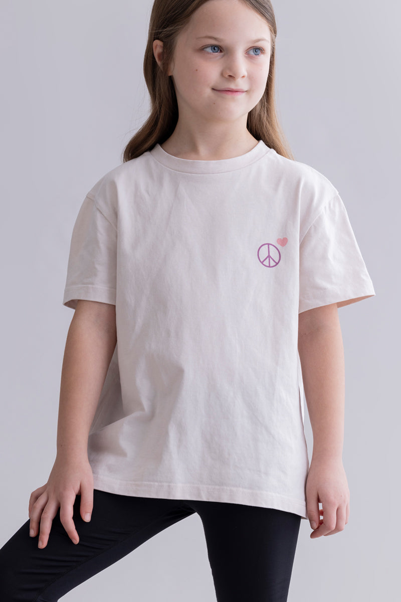 Kids T-Shirt Peace Off White | Hey Honey & Active Wear