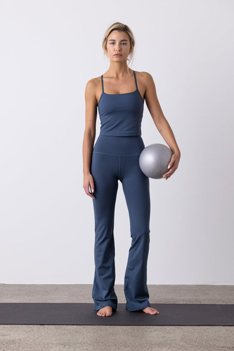 High-Waist Flared Leggings Cotton Touch Teal | Hey Honey & Active Wear