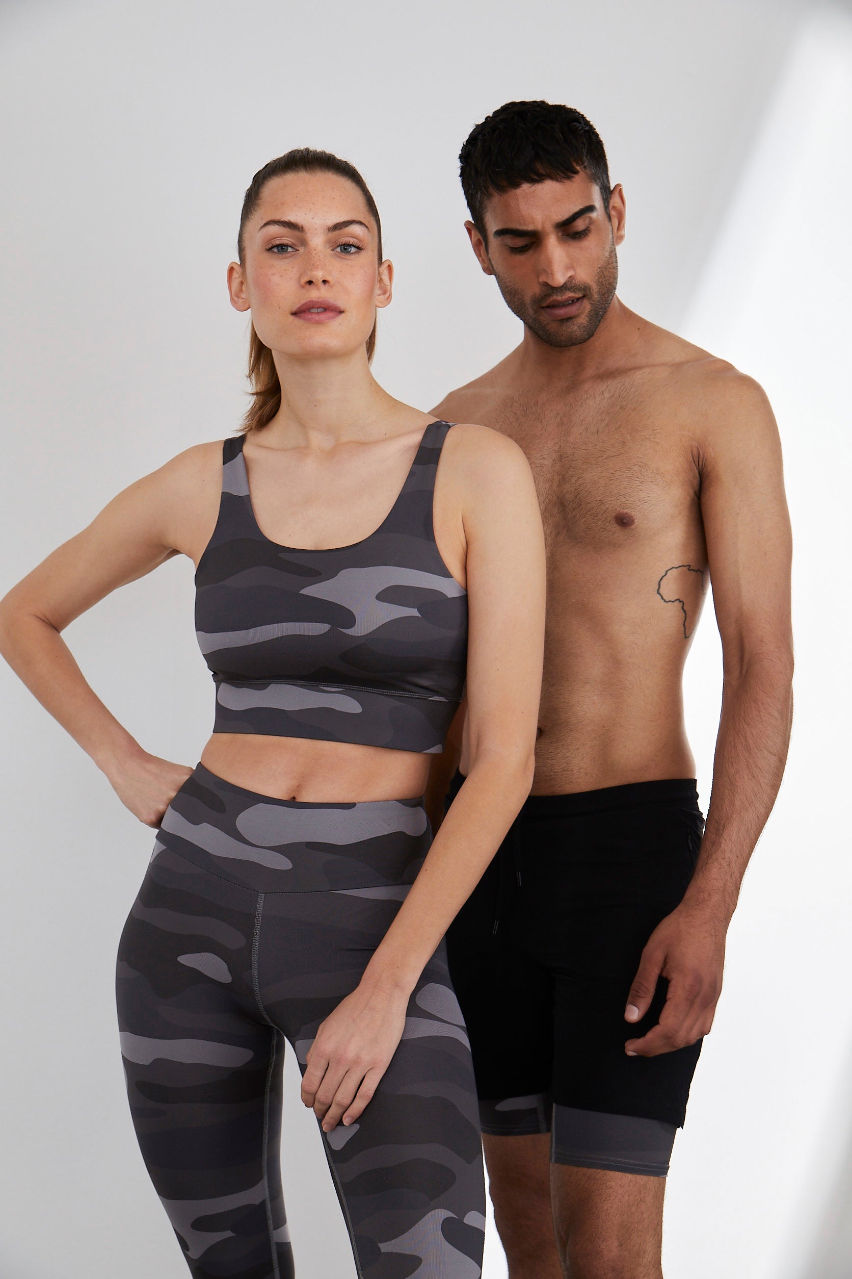 Unity Shorts Camo Grey | Hey Honey Yoga & Active Wear